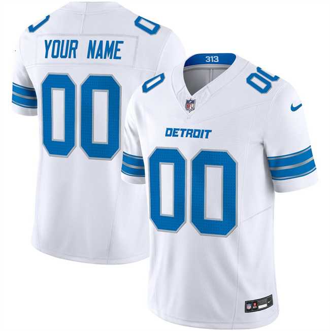 Mens Detroit Lions Active Player Custom White 2024 F.U.S.E. Vapor Limited Football Stitched Jersey